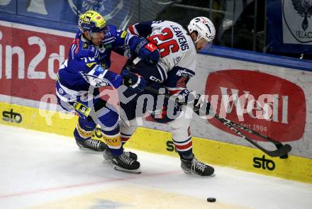 EBEL. Eishockey Bundesliga. EC VSV gegen Fehervar AV19.  Felix Maxa,   (VSV),  Daniel Leavens  (Fehervar). Villach, am 28.12.2023
Foto: Kuess
www.qspictures.net
---
pressefotos, pressefotografie, kuess, qs, qspictures, sport, bild, bilder, bilddatenbank