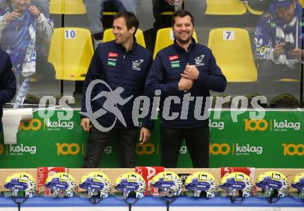 EBEL. Eishockey Bundesliga. EC VSV gegen spusu Vienna Capitals.  Co-Trainer David Rodman, Trainer Marcel Rodman  (VSV). Villach, am 9.1.2024.
Foto: Kuess
www.qspictures.net
---
pressefotos, pressefotografie, kuess, qs, qspictures, sport, bild, bilder, bilddatenbank