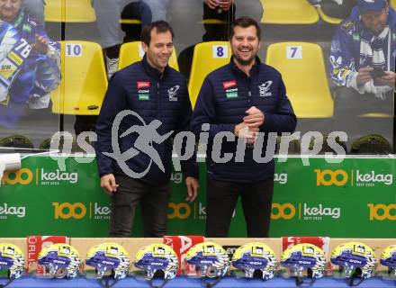 EBEL. Eishockey Bundesliga. EC VSV gegen spusu Vienna Capitals. Co-Trainer David Rosman, Trainer Marcel Rodman   (VSV). Villach, am 9.1.2024.
Foto: Kuess
www.qspictures.net
---
pressefotos, pressefotografie, kuess, qs, qspictures, sport, bild, bilder, bilddatenbank