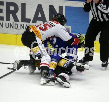 EBEL. Eishockey Bundesliga. EC VSV gegen BEMER Pioneers Vorarlberg.  Philipp Lindner,  (VSV),  Nick Pastujov, Julian Metzler  (Vorarlberg). Villach, am 13.1.2024.
Foto: Kuess
www.qspictures.net
---
pressefotos, pressefotografie, kuess, qs, qspictures, sport, bild, bilder, bilddatenbank