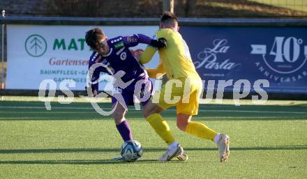 Fussball Bundesliga. Testspiel. SK Austria Klagenfurt gegen Domzale (SLO).   Matthias Dollinger  (Klagenfurt). Moosburg, am 13.1.2024.
Foto: Kuess
www.qspictures.net
---
pressefotos, pressefotografie, kuess, qs, qspictures, sport, bild, bilder, bilddatenbank