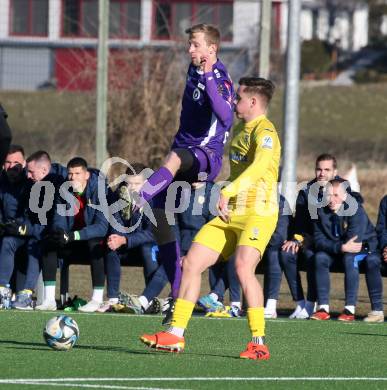 Fussball Bundesliga. Testspiel. SK Austria Klagenfurt gegen Domzale (SLO).  Christopher Cvetko   (Klagenfurt). Moosburg, am 13.1.2024.
Foto: Kuess
www.qspictures.net
---
pressefotos, pressefotografie, kuess, qs, qspictures, sport, bild, bilder, bilddatenbank