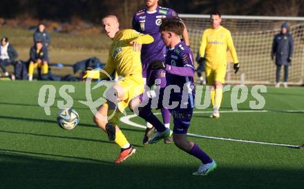 Fussball Bundesliga. Testspiel. SK Austria Klagenfurt gegen Domzale (SLO).   Matthias Dollinger  (Klagenfurt). Moosburg, am 13.1.2024.
Foto: Kuess
www.qspictures.net
---
pressefotos, pressefotografie, kuess, qs, qspictures, sport, bild, bilder, bilddatenbank