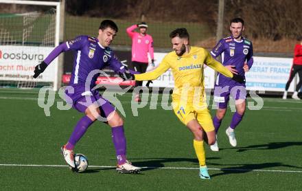 Fussball Bundesliga. Testspiel. SK Austria Klagenfurt gegen Domzale (SLO).  Nikola Djoric   (Klagenfurt). Moosburg, am 13.1.2024.
Foto: Kuess
www.qspictures.net
---
pressefotos, pressefotografie, kuess, qs, qspictures, sport, bild, bilder, bilddatenbank