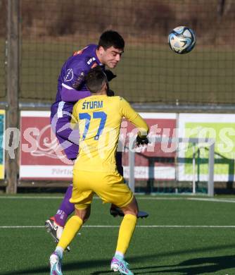 Fussball Bundesliga. Testspiel. SK Austria Klagenfurt gegen Domzale (SLO).   Nikola Djoric  (Klagenfurt). Moosburg, am 13.1.2024.
Foto: Kuess
www.qspictures.net
---
pressefotos, pressefotografie, kuess, qs, qspictures, sport, bild, bilder, bilddatenbank