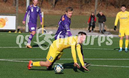 Fussball Bundesliga. Testspiel. SK Austria Klagenfurt gegen Domzale (SLO).    Christopher Cvetko (Klagenfurt). Moosburg, am 13.1.2024.
Foto: Kuess
www.qspictures.net
---
pressefotos, pressefotografie, kuess, qs, qspictures, sport, bild, bilder, bilddatenbank