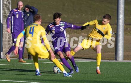 Fussball Bundesliga. Testspiel. SK Austria Klagenfurt gegen Domzale (SLO).  Till Schumacher  (Klagenfurt). Moosburg, am 13.1.2024.
Foto: Kuess
www.qspictures.net
---
pressefotos, pressefotografie, kuess, qs, qspictures, sport, bild, bilder, bilddatenbank