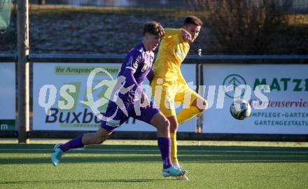 Fussball Bundesliga. Testspiel. SK Austria Klagenfurt gegen Domzale (SLO).  Jannik Robatsch   (Klagenfurt). Moosburg, am 13.1.2024.
Foto: Kuess
www.qspictures.net
---
pressefotos, pressefotografie, kuess, qs, qspictures, sport, bild, bilder, bilddatenbank