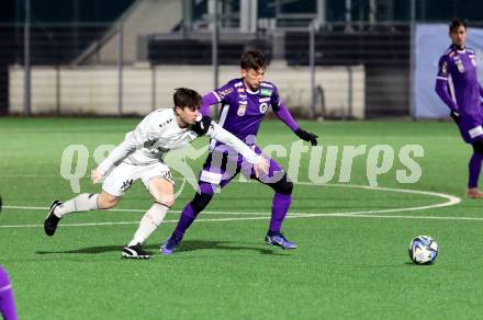 Fussball Testspiel. SK Austria Klagenfurt gegen ASK.   Till Schumacher   (Klagenfurt),  Sinan Samardzic  (ASK). Klagenfurt, amm 17.1.2024.
Foto: Kuess
www.qspictures.net
---
pressefotos, pressefotografie, kuess, qs, qspictures, sport, bild, bilder, bilddatenbank