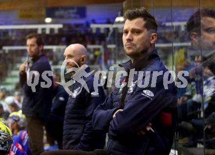 EBEL. Eishockey Bundesliga. EC VSV gegen HC Pustertal Woelfe.   Trainer Marcel Rodman, Tormanntrainer Patrick Machreich, Co-Trainer David Rodman  (VSV). Villach, am 19.1.2024.
Foto: Kuess
www.qspictures.net
---
pressefotos, pressefotografie, kuess, qs, qspictures, sport, bild, bilder, bilddatenbank