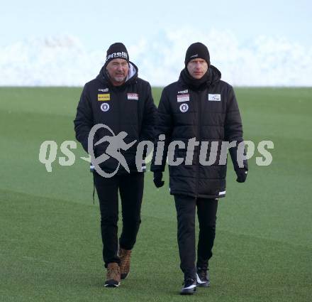 Fussball Testspiel. SK Austria Klagenfurt gegen NK Bravo.   Trainer Peter Pacult, Co-Trainer Martin Lassnig (Klagenfurt). Moosburg, am 20.1.2024.
Foto: Kuess
www.qspictures.net
---
pressefotos, pressefotografie, kuess, qs, qspictures, sport, bild, bilder, bilddatenbank