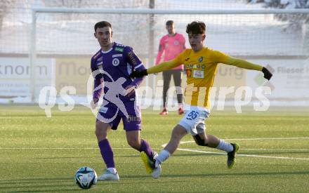 Fussball Testspiel. SK Austria Klagenfurt gegen NK Bravo.   Andrew Irving (Klagenfurt). Moosburg, am 20.1.2024.
Foto: Kuess
www.qspictures.net
---
pressefotos, pressefotografie, kuess, qs, qspictures, sport, bild, bilder, bilddatenbank