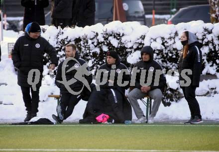 Fussball Testspiel. SK Austria Klagenfurt gegen NK Bravo.   Matej Vidovic, Marco Knaller, Fabio Markelic, Ali Loune, Theresa Schmidt (Klagenfurt). Moosburg, am 20.1.2024.
Foto: Kuess
www.qspictures.net
---
pressefotos, pressefotografie, kuess, qs, qspictures, sport, bild, bilder, bilddatenbank