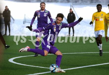 Fussball Testspiel. SK Austria Klagenfurt gegen NK Bravo.  Sebastian Guerra Soto  (Klagenfurt). Moosburg, am 20.1.2024.
Foto: Kuess
www.qspictures.net
---
pressefotos, pressefotografie, kuess, qs, qspictures, sport, bild, bilder, bilddatenbank