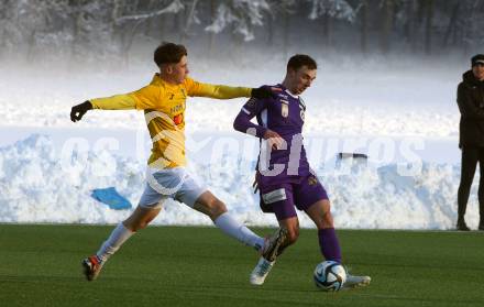 Fussball Testspiel. SK Austria Klagenfurt gegen NK Bravo.  Andrew Irving  (Klagenfurt). Moosburg, am 20.1.2024.
Foto: Kuess
www.qspictures.net
---
pressefotos, pressefotografie, kuess, qs, qspictures, sport, bild, bilder, bilddatenbank