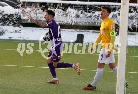 Fussball Testspiel. SK Austria Klagenfurt gegen NK Bravo.  Torjubel Sinan Karweina  (Klagenfurt). Moosburg, am 20.1.2024.
Foto: Kuess
www.qspictures.net
---
pressefotos, pressefotografie, kuess, qs, qspictures, sport, bild, bilder, bilddatenbank