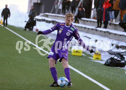 Fussball Testspiel. SK Austria Klagenfurt gegen NK Bravo.   Christopher Cvetko (Klagenfurt). Moosburg, am 20.1.2024.
Foto: Kuess
www.qspictures.net
---
pressefotos, pressefotografie, kuess, qs, qspictures, sport, bild, bilder, bilddatenbank