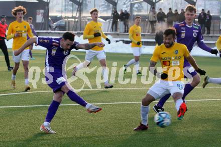 Fussball Testspiel. SK Austria Klagenfurt gegen NK Bravo.   Sinan Karweina (Klagenfurt). Moosburg, am 20.1.2024.
Foto: Kuess
www.qspictures.net
---
pressefotos, pressefotografie, kuess, qs, qspictures, sport, bild, bilder, bilddatenbank