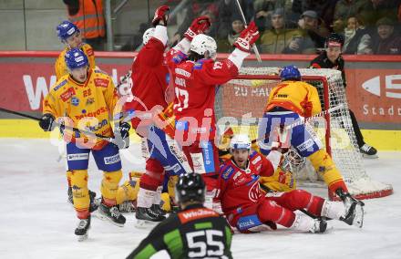 EBEL. Eishockey Bundesliga. EC KAC gegen Asiago Hockey.   Torjubel Jan Mursak, Jesper Jensen Aabo  (KAC).  Klagenfurt, am 23.1.2024.
Foto: Kuess
www.qspictures.net
---
pressefotos, pressefotografie, kuess, qs, qspictures, sport, bild, bilder, bilddatenbank