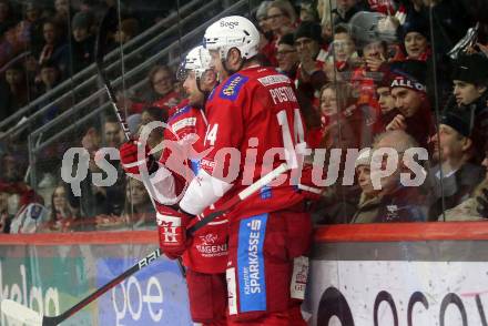 EBEL. Eishockey Bundesliga. EC KAC gegen Asiago Hockey.   Torjubel Paul Postma  (KAC).  Klagenfurt, am 23.1.2024.
Foto: Kuess
www.qspictures.net
---
pressefotos, pressefotografie, kuess, qs, qspictures, sport, bild, bilder, bilddatenbank