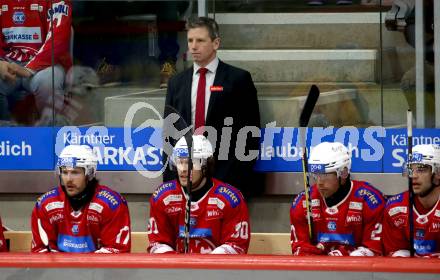 EBEL. Eishockey Bundesliga. EC KAC gegen Asiago Hockey.   Trainer Kirk Furey  (KAC).  Klagenfurt, am 23.1.2024.
Foto: Kuess
www.qspictures.net
---
pressefotos, pressefotografie, kuess, qs, qspictures, sport, bild, bilder, bilddatenbank