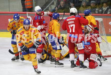 EBEL. Eishockey Bundesliga. EC KAC gegen Asiago Hockey.   Torjubel Jan Mursak, Jesper Jensen Aabo, Manuel Ganahl  (KAC).  Klagenfurt, am 23.1.2024.
Foto: Kuess
www.qspictures.net
---
pressefotos, pressefotografie, kuess, qs, qspictures, sport, bild, bilder, bilddatenbank