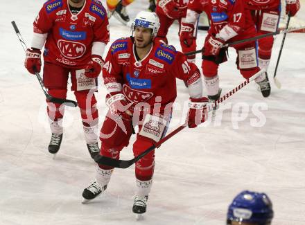 EBEL. Eishockey Bundesliga. EC KAC gegen Asiago Hockey.   Torjubel  Jesper Jensen Aabo  (KAC).  Klagenfurt, am 23.1.2024.
Foto: Kuess
www.qspictures.net
---
pressefotos, pressefotografie, kuess, qs, qspictures, sport, bild, bilder, bilddatenbank