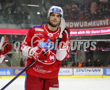 EBEL. Eishockey Bundesliga. EC KAC gegen Asiago Hockey.   Lukas Haudum  (KAC).  Klagenfurt, am 23.1.2024.
Foto: Kuess
www.qspictures.net
---
pressefotos, pressefotografie, kuess, qs, qspictures, sport, bild, bilder, bilddatenbank