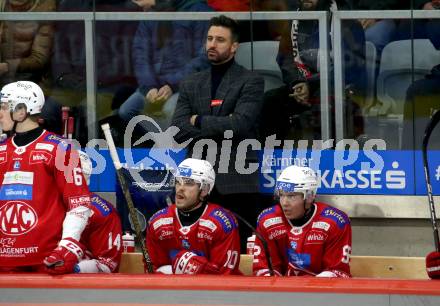 EBEL. Eishockey Bundesliga. EC KAC gegen Asiago Hockey.   Co-Trainer David Fischer  (KAC).  Klagenfurt, am 23.1.2024.
Foto: Kuess
www.qspictures.net
---
pressefotos, pressefotografie, kuess, qs, qspictures, sport, bild, bilder, bilddatenbank