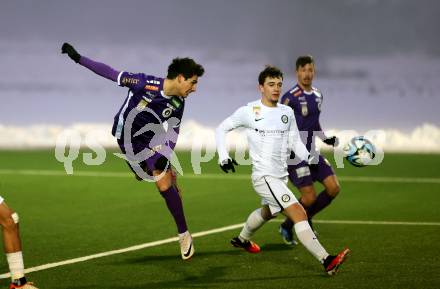 Fussball Testspiel. SK Austria Klagenfurt gegen Sturm Graz Amateure.  Sebastian Guerra Soto (KLagenfurt). Moosburg, am 24.1.2024.
Foto: Kuess
www.qspictures.net
---
pressefotos, pressefotografie, kuess, qs, qspictures, sport, bild, bilder, bilddatenbank