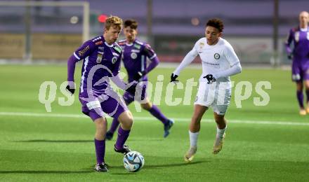 Fussball Testspiel. SK Austria Klagenfurt gegen Sturm Graz Amateure.  Christopher Cvetko (KLagenfurt). Moosburg, am 24.1.2024.
Foto: Kuess
www.qspictures.net
---
pressefotos, pressefotografie, kuess, qs, qspictures, sport, bild, bilder, bilddatenbank