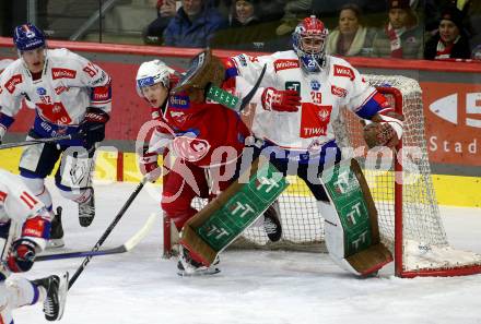 EBEL. Eishockey Bundesliga. EC KAC gegen HC TIWAG Innsbruck.  Finn Van Eem Evan Buitenhuis (Innsbruck).  Klagenfurt, am 26.1.2024.
Foto: Kuess
www.qspictures.net
---
pressefotos, pressefotografie, kuess, qs, qspictures, sport, bild, bilder, bilddatenbank