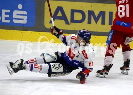 EBEL. Eishockey Bundesliga. EC KAC gegen HC TIWAG Innsbruck.   Corey Mackin (Innsbruck).  Klagenfurt, am 26.1.2024.
Foto: Kuess
www.qspictures.net
---
pressefotos, pressefotografie, kuess, qs, qspictures, sport, bild, bilder, bilddatenbank