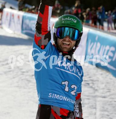 Snowboard Weltcup.  Jubel Fabian Obmann  (AUT). Simonhoehe, am 27.1.2024.
Foto: Kuess
www.qspictures.net
---
pressefotos, pressefotografie, kuess, qs, qspictures, sport, bild, bilder, bilddatenbank