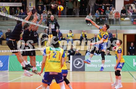 Volleyball. Powerfusion Volley League Men. SK Zadruga Aich/Dob gegen VBK Woerther-See-Loewen Klagenfurt.   Angelos Mandilaris (Aich/Dob).  Bleiburg, am 27.1.2024.
Foto: Kuess
www.qspictures.net
---
pressefotos, pressefotografie, kuess, qs, qspictures, sport, bild, bilder, bilddatenbank