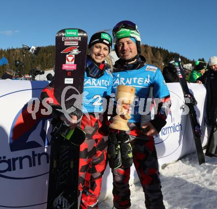 Snowboard Weltcup.  Sabine Schoeffmann, Alexander Payer  (AUT). Simonhoehe, am 27.1.2024.
Foto: Kuess
www.qspictures.net
---
pressefotos, pressefotografie, kuess, qs, qspictures, sport, bild, bilder, bilddatenbank