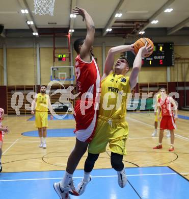 Basketball 2. Liga 2023/2024. Grunddurchgang 15. Runde.  Woerthersee Piraten gegen Upper Austrian Ballers.   Jernej Andolsek Heine (Piraten),  Starlin Inoa Gil  (Upper Austrian Ballers).   Klagenfurt, am 28.1.2024
Foto: Kuess

---
pressefotos, pressefotografie, kuess, qs, qspictures, sport, bild, bilder, bilddatenbank