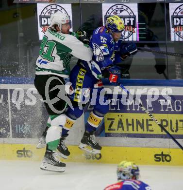 EBEL. Eishockey Bundesliga. EC VSV gegen HK SZ Olimpija Ljubljana.  Robert Sabolic,   (VSV),    Charlie Dodero (Olimpija Ljubljana). Villach, am 2.2.2024.
Foto: Kuess
www.qspictures.net
---
pressefotos, pressefotografie, kuess, qs, qspictures, sport, bild, bilder, bilddatenbank