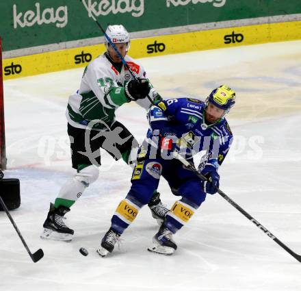 EBEL. Eishockey Bundesliga. EC VSV gegen HK SZ Olimpija Ljubljana.  Kevin Hancock,   (VSV), Ziga Pavlin  (Olimpija Ljubljana). Villach, am 2.2.2024.
Foto: Kuess
www.qspictures.net
---
pressefotos, pressefotografie, kuess, qs, qspictures, sport, bild, bilder, bilddatenbank