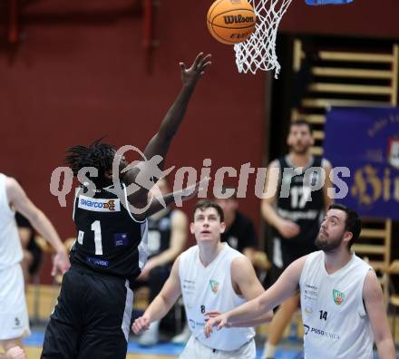 Basketball 2. Liga 2023/2024. Grunddurchgang 16. Runde.  KOS gegen RAIDERS Tirol.  Dennis Acheampong (Tirol). Klagenfurt, am 3.2.2024.
Foto: Kuess
www.qspictures.net
---
pressefotos, pressefotografie, kuess, qs, qspictures, sport, bild, bilder, bilddatenbank