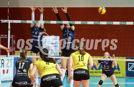 Volleyball. WVL. ATSC Wildcats Klagenfurt gegen Linz/Steg.  Lotta LIPPITSCH, Nikolina BAJIC  (Wildcats). Klagenfurt, am 12.2.2024.
Foto: Kuess

---
pressefotos, pressefotografie, kuess, qs, qspictures, sport, bild, bilder, bilddatenbank