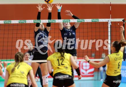 Volleyball. WVL. ATSC Wildcats Klagenfurt gegen Linz/Steg.  Nikolina BAJIC, Sara Chiara NEISS  (Wildcats). Klagenfurt, am 12.2.2024.
Foto: Kuess
---
pressefotos, pressefotografie, kuess, qs, qspictures, sport, bild, bilder, bilddatenbank