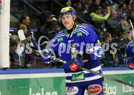 EBEL. Eishockey Bundesliga. EC VSV gegen HC TIWAG Innsbruck.  Jubel Dylan Macpherson (VSV). Villach, am 21.2.2024.
Foto: Kuess
www.qspictures.net
---
pressefotos, pressefotografie, kuess, qs, qspictures, sport, bild, bilder, bilddatenbank