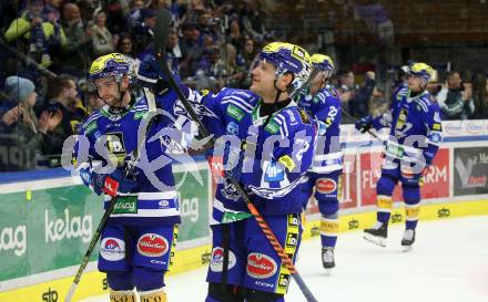 EBEL. Eishockey Bundesliga. EC VSV gegen HC TIWAG Innsbruck.  Jubel John Hughes (VSV). Villach, am 21.2.2024.
Foto: Kuess
www.qspictures.net
---
pressefotos, pressefotografie, kuess, qs, qspictures, sport, bild, bilder, bilddatenbank