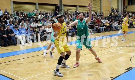 Basketball 2. Liga 2023/2024. Grunddurchgang 19. Runde.  Woerthersee Piraten gegen KOS. Shawn L. Ray (Piraten),  Veljko Dena  (KOS). Klagenfurt, am 24.2.2024.
Foto: Kuess

---
pressefotos, pressefotografie, kuess, qs, qspictures, sport, bild, bilder, bilddatenbank