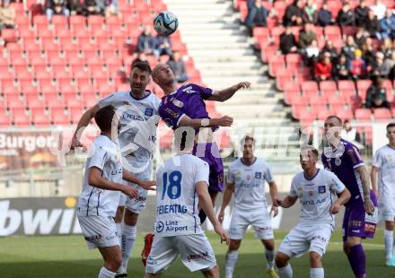 Fussball Bundesliga. SK Austria Klagenfurt gegen FC Blau Weiss Linz.  Nicolas Wimmer,  (Klagenfurt),  Fabio Strauss (Linz).  Klagenfurt, am 25.2.2024.
Foto: Kuess
www.qspictures.net
---
pressefotos, pressefotografie, kuess, qs, qspictures, sport, bild, bilder, bilddatenbank