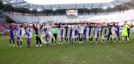 Fussball Bundesliga. SK Austria Klagenfurt gegen FC Blau Weiss Linz.  Jubel  (Klagenfurt).  Klagenfurt, am 25.2.2024.
Foto: Kuess
www.qspictures.net
---
pressefotos, pressefotografie, kuess, qs, qspictures, sport, bild, bilder, bilddatenbank