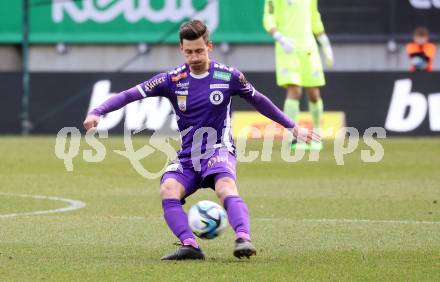 Fussball Bundesliga. SK Austria Klagenfurt gegen FC Blau Weiss Linz. Till Schumacher  (Klagenfurt).  Klagenfurt, am 25.2.2024.
Foto: Kuess
www.qspictures.net
---
pressefotos, pressefotografie, kuess, qs, qspictures, sport, bild, bilder, bilddatenbank