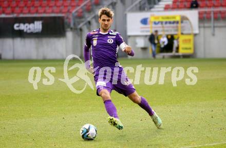 Fussball Bundesliga. SK Austria Klagenfurt gegen FC Blau Weiss Linz.  Thorsten Mahrer (Klagenfurt).  Klagenfurt, am 25.2.2024.
Foto: Kuess
www.qspictures.net
---
pressefotos, pressefotografie, kuess, qs, qspictures, sport, bild, bilder, bilddatenbank