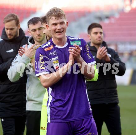 Fussball Bundesliga. SK Austria Klagenfurt gegen FC Blau Weiss Linz.  Nicolas Binder (Klagenfurt).  Klagenfurt, am 25.2.2024.
Foto: Kuess
www.qspictures.net
---
pressefotos, pressefotografie, kuess, qs, qspictures, sport, bild, bilder, bilddatenbank